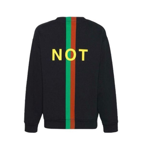 Gucci “Fake/Not” Print Cotton Jersey Sweatshirt 'Black' - Picture 2 of 11